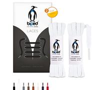 biped LACES 2 pares de cordones planos de algodón de 7 mm de ancho - cordones de calidad resistentes al desgarro - fabricados en la UE z2904(blanco,100 cm)