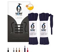 biped LACES 2 pares de cordones planos de algodón de 7 mm de ancho - cordones de calidad resistentes al desgarro - fabricados en la UE z2904(azul marino,100 cm)