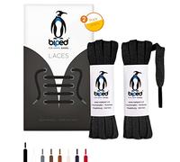 biped LACES 2 pares de cordones planos de algodón de 7 mm de ancho - cordones de calidad resistentes al desgarro - fabricados en la UE z2904(negro,100 cm)