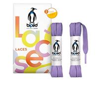 biped LACES 2 pares de cordones planos de poliéster de 10 mm de ancho - cordones premium para zapatillas y calzado deportivo - resistentes al desgarro y lavables z2913(#10 light purple,120 cm)