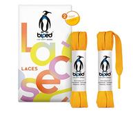 biped LACES 2 pares de cordones planos de poliéster de 10 mm de ancho - cordones premium para zapatillas y calzado deportivo - resistentes al desgarro y lavables z2913(#7 sunny yellow,180 cm)