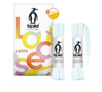biped LACES 2 pares de cordones planos de poliéster de 10 mm de ancho - cordones premium para zapatillas y calzado deportivo - resistentes al desgarro y lavables z2913(#1 ice white,90 cm)