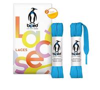 biped LACES 2 pares de cordones planos de poliéster de 10 mm de ancho - cordones premium para zapatillas y calzado deportivo - resistentes al desgarro y lavables z2913(#17 light blue,150 cm)