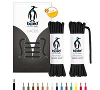 biped LACES 2 pares de cordones redondos de algodón ø 3,5 mm - Cordones de calidad resistentes al desgarro para zapatos de cuero, zapatillas de deporte - fabricados en la UE z2901(negro,180 cm)