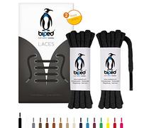 biped LACES 2 pares de cordones redondos de algodón ø 5 mm extra gruesos - cordones resistentes al desgarro para botas, botas y calzado deportivo - made in EU z2902(negro,60 cm)