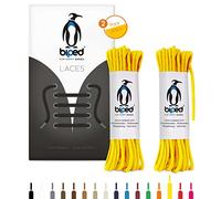 biped LACES 2 pares de cordones redondos de algodón de ø 2 mm de grosor - cordones resistentes al desgarro para zapatos de cuero y calzado informal - fabricados en la UE z2900(amarillo, 90 cm)