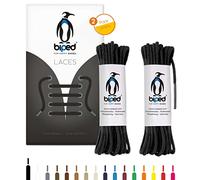 biped LACES 2 pares de cordones redondos de algodón de ø 2 mm de grosor - cordones resistentes al desgarro para zapatos de cuero y calzado informal - fabricados en la UE z2900(negro, 90 cm)