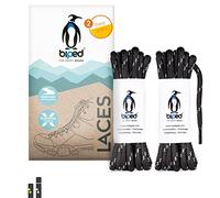 biped LACES 2 pares de cordones redondos de poliéster ø 3,5 mm, extra robustos y resistentes al desgarro para, outdoor, trekking y deportes y botas - made in EU z2903(negro/gris,90 cm)