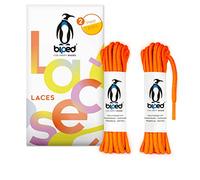 biped LACES 2 pares de cordones resistentes al desgarro - para calzado de trabajo, de ocio y deportivo - Cordones 100% poliéster, redondos, ø 4 mm z2914(#8 neon orange,130 cm)