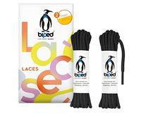 biped LACES 2 pares de cordones resistentes al desgarro - para calzado de trabajo, de ocio y deportivo - Cordones 100% poliéster, redondos, ø 4 mm z2914(#2 black,150 cm)