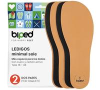 biped minimal sole LEDIGOS - 2 pares de plantillas para minimal shoes y barefoot shoes - Plantillas de cuero de primera calidad con carbón activo - para adultos y niños(35)