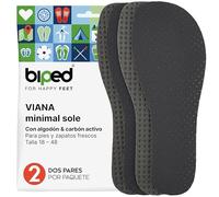 biped minimal sole VIANA - 2 pares de plantillas para minimal shoes y barefoot shoes - Plantillas de carbón activo con algodón auténtico - Plantillas para adultos y niños(34)