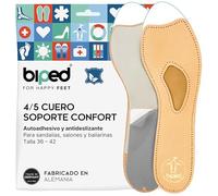 biped plantillas 4/5 de cuero con soporte del arco y almohadilla para el antepié - para zapatos de tacón, sandalias, bailarinas y calzado abierto - autoadhesivas suaves z2226(41)