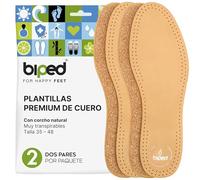 biped Plantillas de Cuero con Corcho Natural - Transpirables y Antisudor - Cuero Curtido Vegetal para Hombre y Mujer Compatibles con Todo Tipo de Calzado z2762(39)