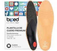 biped Plantillas ortopédicas Premium de piel auténtica - Soporte del arco plantar con almohadilla metatarsal y talonera - Plantillas de confort para aliviar el dolor de pies z1706(46)