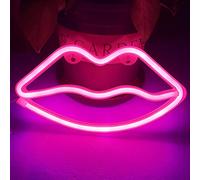 Bipily de labios de neón muestra ligera de neón de labios luz lámpara de pared de la decoración del sitio de la batería y USB Operado LED de luces de neón de labios señales de neón Lámparas