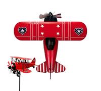 Biplane Wind Spinner | 9.84x10.63x32.68 Inches Airplane Motion Art