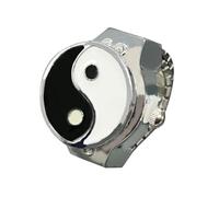 Biplut Juego de 7 piezas de joyería, Tai Chi Yin Yang para hombres y mujeres, pulsera trenzada hecha a mano ajustable + anillo de reloj de dedo + 2 collares para parejas + 1 par de aretes de gota +