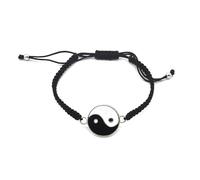 Biplut - Juego de 7 piezas de joyería Tai Chi Yin Yang para hombres y mujeres, pulsera trenzada hecha a mano ajustable + anillo de reloj de dedo + 2 collares de pareja + 1 par de aretes colgantes +