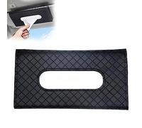 BIPROS - Portapañuelos de coche para visera, con relieve de diamantes, con pañuelos faciales, negro.