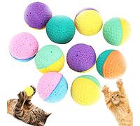 BIPY 20 bolas de juguete de espuma de látex para gatos, bolas de esponja elástica, coloridas para interiores, gatitos, interactivas, para atrapar, perseguir, masticar, juguete para gatitos, mascotas