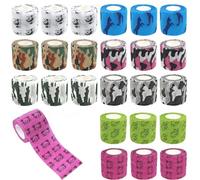 BIPY 24 rollos de vendas veterinarias para perros, caballos, colores mixtos, 5 cm x 4,5 m, cinta médica cohesiva, no tejida para perros, gatos, mascotas, animales, esguinces de tobillo e hinchazón