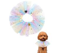 BIPY Collar de tutú multicolor para perro con accesorios de cuello de campana para perros pequeños, gatos, collar ajustable con lentejuelas, fiesta, vacaciones, cordón para mascotas
