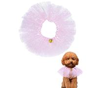 BIPY Collar de tutú rosa para perro con accesorios de cuello de campana para perros pequeños, gatos, collar ajustable con lentejuelas para fiestas, vacaciones, cordón para mascotas