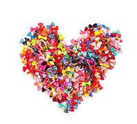 BIPY Paquete de 100 lazos para el pelo de perro pequeño con bandas elásticas de goma para perrito, gatito, accesorio para aseo de pelo, juego de accesorios para pelo largo, lazos, colores al azar