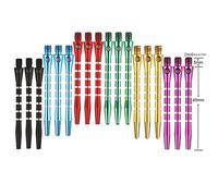 BIPY Paquete de 18 cañas de dardos de aluminio, tamaño mediano, 2BA, de colores, tallos de metal, juguete de lanzamiento de 6 colores