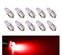 Biqing 10PCS BA7S 12V LED Bombilla Interior Tablero Luz Indicadora F3 1 LED 12V DC 50LM Rojo Auto Instrumento Panel Luz de la Lámpara Lámpara Tablero de Instrumentos Bombilla