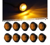 Biqing 10PCS Luz lateral del camión LED Ámbar, 3/4" Luz de Marcador del camión LED Ronda Marcador lateral luz 12V/24V Impermeable para Remolque,Camión Luces Posicion