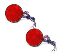 Biqing 2 luces traseras para motocicleta, luz intermitente, lámpara de freno trasera redonda universal, 12 V, 24 LED, reflector, indicador de luz de freno para coche, motocicleta, camión (rojo)