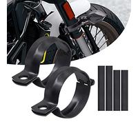 Biqing 2 soportes de montaje de señal de giro para motocicleta, 42-51 mm, metal modificado para motocicleta, indicador de luz de giro, abrazadera frontal (negro)