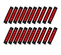Biqing 20Pcs 24V Luces De Posicion Lateral,Rojo LED Luces Laterales del Marcador Indicadores LED Luce de Posición Laterales Impermeable para Remolque Camioneta Caravana Camión Camión Autobús SUV