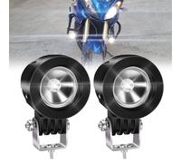 Biqing 2PCS 10W Faros de Motocicleta Luces de Niebla Blanco,2 Inch Faros Delanteros Moto Faros Auxiliares Antiniebla Focos LED IP67 para 12-24V Motocicleta Coche Camion Tractor Todoterreno