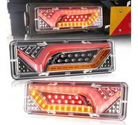 Biqing 2PCS 57LED Luces Traseras Remolque 12V LED Pilotos de Remolque Luces de Freno Traseras Led Indicador Dinámico 5 Funciones para remolque Pickup RV Camper UTV UTE Vans