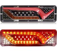 Biqing 2PCS 57LED Luces Traseras Remolque 24V LED Pilotos de Remolque Luces de Freno Traseras Led Indicador Dinámico 5 Funciones para remolque Pickup RV Camper UTV UTE Vans