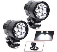 Biqing 2PCS Faros Auxiliares para Moto Focos Delanteros Con Interruptor Impermeable,12V 24V Motocicleta Luces Antiniebla Delanteras Adicionales para Motocicletas Bicicletas Coches Camiones