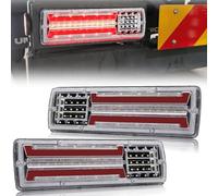 Biqing 2PCS LED Luces Traseras Remolque 12V,Universal 62 LED Piloto Trasero Rojo y Ámbar y Blanco 5 Funciones Freno Indicador para Camión Remolque Caravana