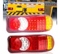 Biqing 2X Cubierta de la Luz Trasera del Camión,12V Luces Traseras para Remolque Multifuncional LED Luces Traseras Lámpara de Freno Trasero remolque Caravana Camión Tractor (46LED)