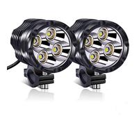Biqing 40W Faros Delanteros Moto, 2Pcs Faros Antiniebla Lámparas Auxiliares del LED Faros Adicionales MotoS 4 LED 12V 24V 3 Modos para Motocicleta Coche Camion Tractor Todoterreno