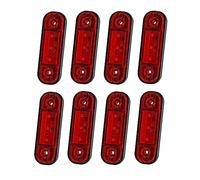 Biqing 8 luces de plantilla LED 12 V 24 V, 3,4 pulgadas, luces de posición laterales LED, luces de plantilla LED traseras delanteras para camión remolque Van Caravan Lorry Bus (rojo)