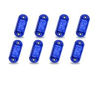 Biqing 8X Luz lateral del camión LED Azul,Oval Lateral Marcador Luz Lámpara Impermeable 12V / 24V Universal para Camión remolque RV