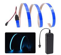 Biqing Cable de luz electroluminiscente de 1 m, tira de alambre electroluminiscente cortable, tira de alambre EL de 3 modos de permanencia/lento/flash rápido con paquete de baterías para