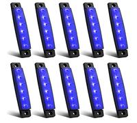 Biqing Luces de marcador lateral de LED,Indicadores de posición Azul 24V Impermeable Lámparas laterales led para camión remolque Lorry Cab Bus Barco Tractor autocaravana 10pcs