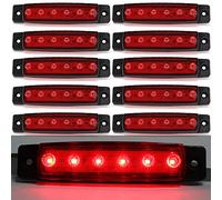 Biqing Luces de marcador lateral de LED,Indicadores de posición Rojo 12V Impermeable Lámparas laterales led para camión remolque Lorry Cab Bus Barco Tractor autocaravana 10pcs