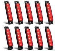 Biqing Luces de marcador lateral de LED,Indicadores de posición Rojo 24V Impermeable Lámparas laterales led para camión remolque Lorry Cab Bus Barco Tractor autocaravana 10pcs