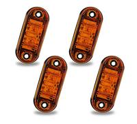 Biqing Luz lateral del camión LED, oval Lateral Marcador Luz Lámpara Ámbar Impermeable 12V / 24V Universal para Camión remolque RV (4 Pcs)