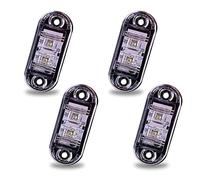 Biqing Luz lateral del camión LED, Oval Lateral Marcador Luz Lámpara Impermeable 12V / 24V Universal para Camión remolque RV (Blanco-4X)